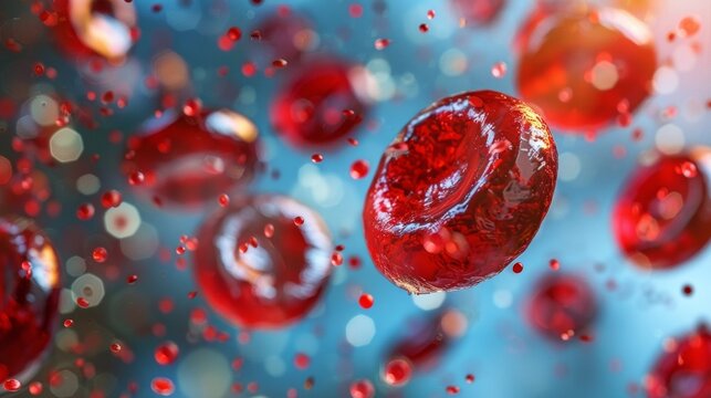 Transparent red blood cells molecules	
