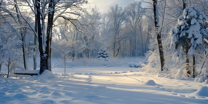 Captivating image showcasing the magical beauty of a snowy landscape in the winter season.