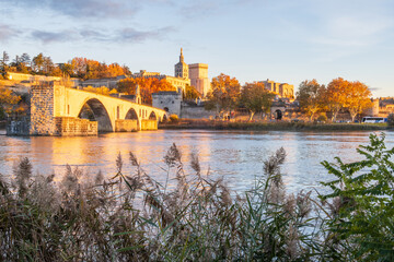 Avignon city and his famous bridge over the Rhone River. Photography taken in France