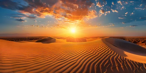 Fotobehang Mesmerizing Sunset Colors in Realistic Desert Landscape Photography. © CHUKBOK_id