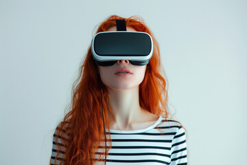 portrait of a woman in VR glasses