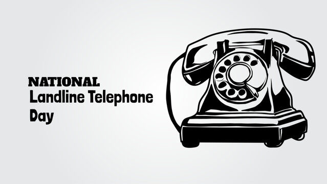 line art of landline telephone day good for national landline telephone day celebrate. line art. illustration.