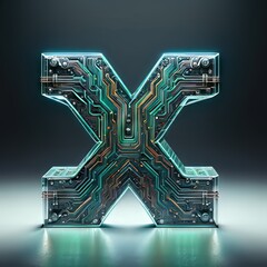 Obraz premium X Symbol | Digital, Metaverse, Crypto | Mystic, Secret, Obscure, Experimental