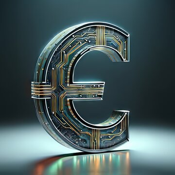 Digital Euro Coin Logo Symbol | Cryptocurrency, Digital Money, eMoney