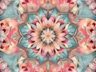 A beautiful kaleidoscope in pastel colors. Abstract background.