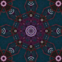 Seamless abstract square pattern. Symmetrical round pattern. Author's patterns.