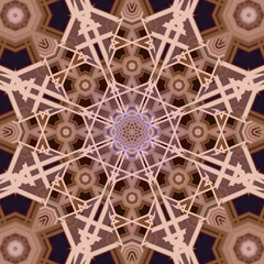 Seamless abstract square pattern. Symmetrical round pattern. Author's patterns.