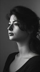 portrait of beautiful sensual woman on dark background