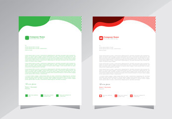 Business Letterhead design, creative modern letterhead design template for your project. letter head, letterhead, business letterhead design with red and green color. vector