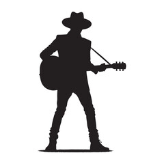 Timeless Musician Silhouette Standing the Test of Time - Musician Illustration - Musician Vector
