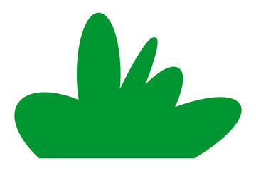 Green silhouettes of grass. Cartoon grass in flat style. Bushes illustration. Vector illustration isolated on white background.