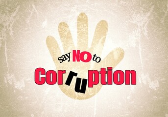 Text say no to corruption. Illustration of world anti-corruption day.