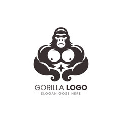 Obraz premium Striking Black and White Gorilla Logo Design for Branding and Marketing Purposes