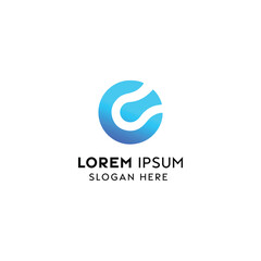 Abstract Blue Logo Design for a Modern Company With a Slogan Placeholder