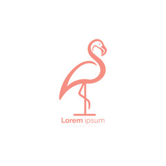 Elegant Pink Flamingo Logo Design for a Corporate Brand Identity