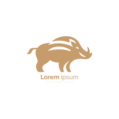 Stylized Wild Boar Logo Design for Brand Identity on a Clean Background