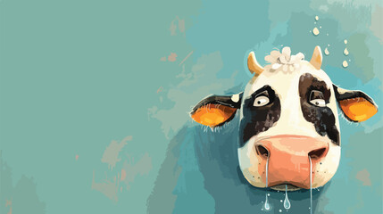 Illustration of a round cow like a stuffed animal spil