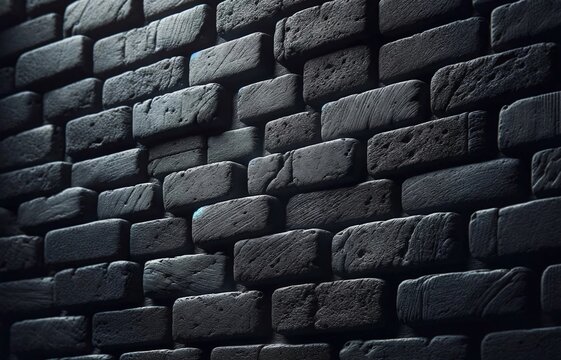Modern raw photo graph capturing textured black brick wall. focus wall'sroom, template, rustic, construction, white wallpaper background landscape texture
