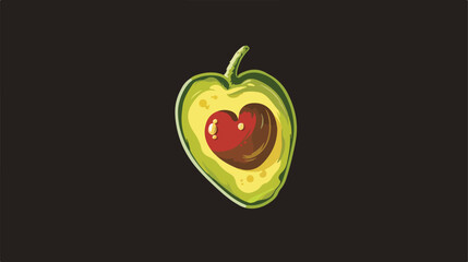 Original logo design. Avocado in the shape of a heart.