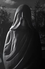 Fotobehang Mysterious sepulchral statue in the Almudena Cemetery, Madrid © NumenPhoto