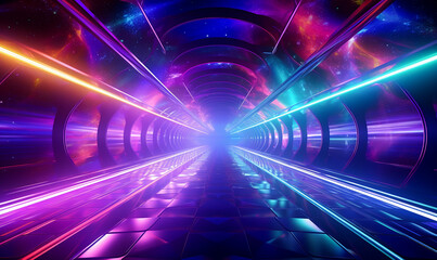 Digital technology neon futuristic line background, motion vision concept