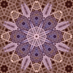 Seamless abstract square pattern. Symmetrical round pattern. Author's patterns.