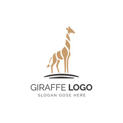 Elegant Giraffe Logo Design Featuring Stylized Animal Silhouette for Brand Identity