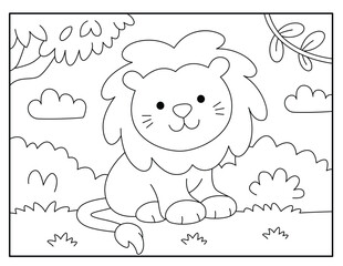 Lion coloring pages for kids