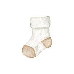Watercolor baby socks clipart illustration