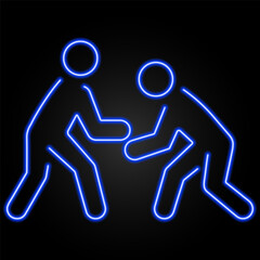 struggle neon sign, modern glowing banner design, colorful modern design trend on black background. Vector illustration.