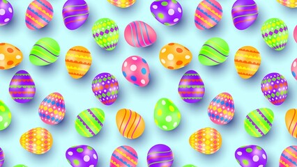 Colorful Seamless Pattern With 3D Easter Eggs 2