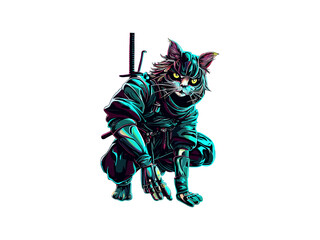 Samurai ninja cat