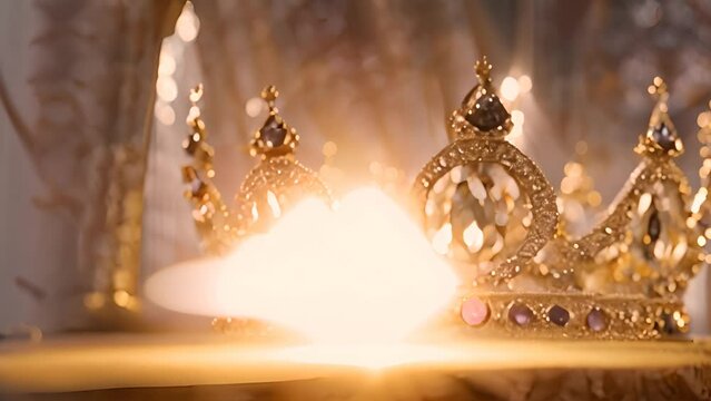 Golden Crown on Table Generative AI
