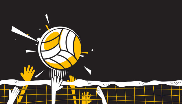 Volleyball player hands setting ball on abstract background. The sport concept.