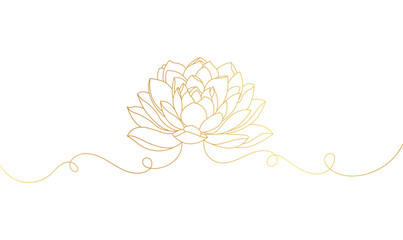 Lotus flower for vesak day vector illustration with gold color