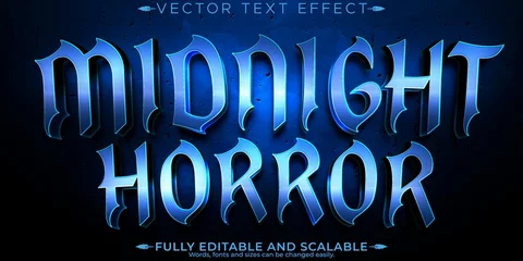 Fotobehang Midnight Horror Text Effect Editable Vintage Scary Text Style © Nazli