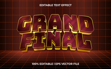grand final logo style editable vector text effect - obrazy, fototapety, plakaty
