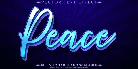 Peace Text Effect Editable Simple Style Customizable Font Style