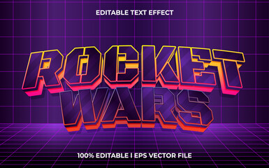 rocket wars logo style editable vector text effect © Hael.IDN