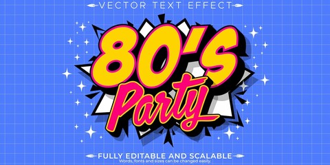 Retro Vintage Music Party Text Effect Editable 70s 80s Text Style 6