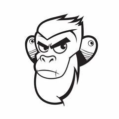 Silverback Gorilla Sitting Isolated On White Background
