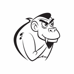 Silverback Gorilla Sitting Isolated On White Background
