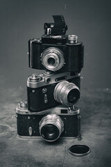 Set of Vintage Film Cameras.