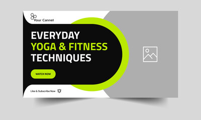 Daily workout tips and methods Exercise regimen techniques Fully editable vector EPS 10 file format for video cover and thumbnail banner designs 