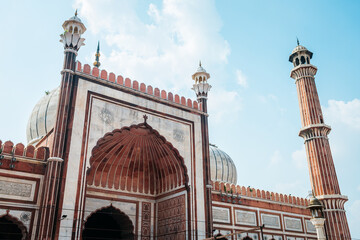 views of jama masjid mosque in new delhi, india
