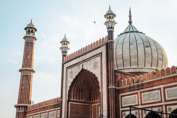 views of jama masjid mosque in new delhi, india