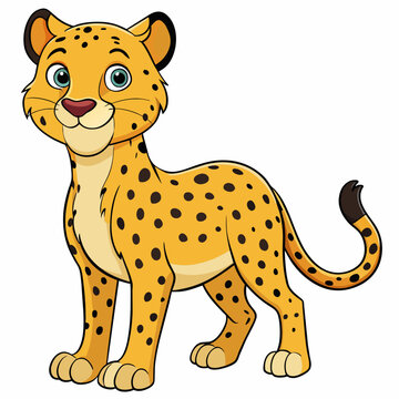 Cheetahs. Set of three colored vector images
