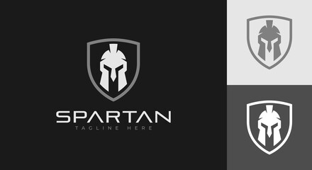spartan logo vector illustration. spartan shield logo template