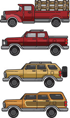 set of cars vector