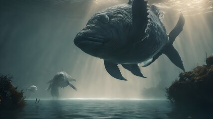 Sea Monster Background Very Cool - obrazy, fototapety, plakaty